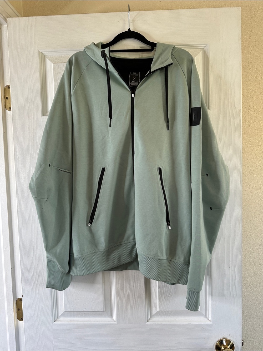 Men's Sage Green Zip-Up Hoodie Sweater